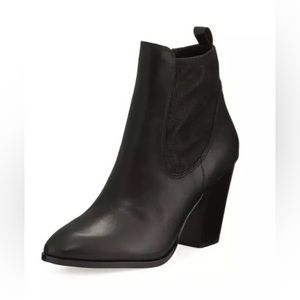 Donald Pliner Black Senor-01 Leather Heeled Bootie​​​​​